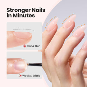 beetles builder gel in use salon hand application illustrating easy placement and quick curing under lamp