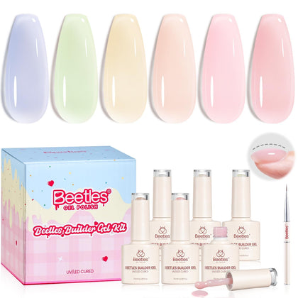 beetles builder gel kit front packaging showing all components and clear benefit