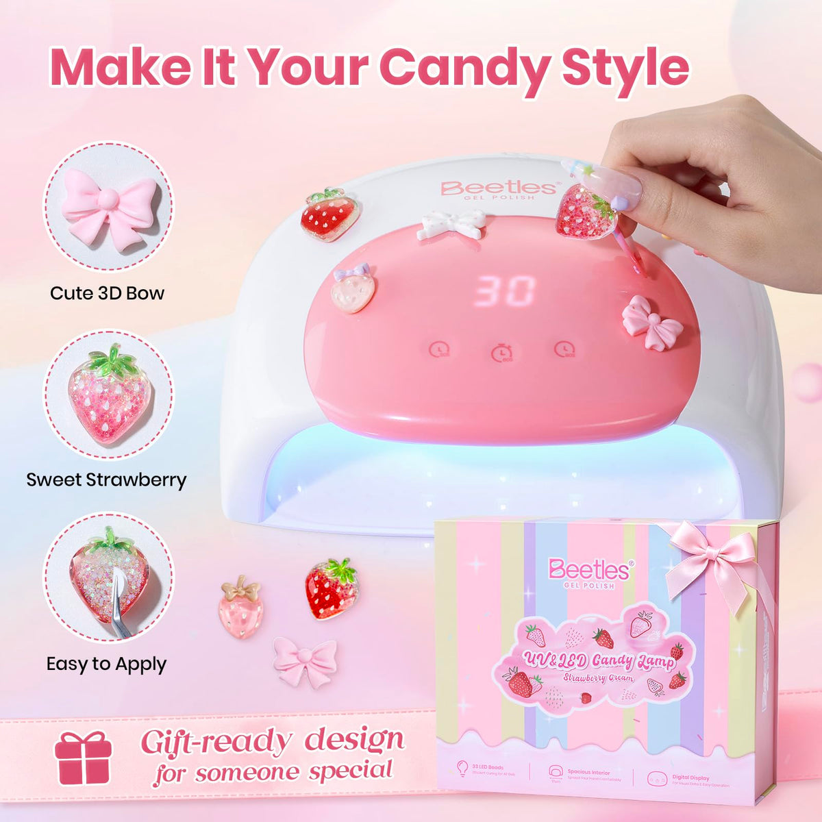 beetles included 3D charms and gift box for personalized styling and gifting benefit