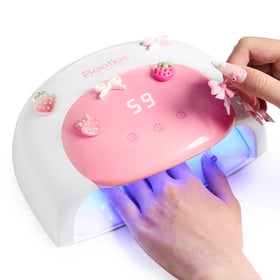 beetles front view of candy white lamp showing compact design and quick curing benefit