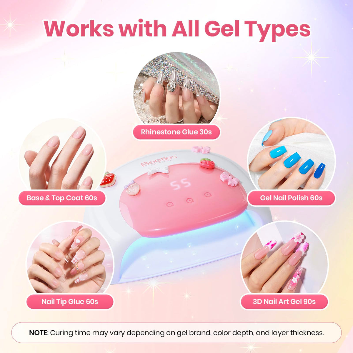 beetles lamp used for pedicure demonstrating toe space and versatile use benefit