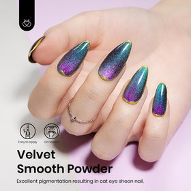 Beetles cat‑eye effect detail highlighting brand and dramatic magnetic streak
