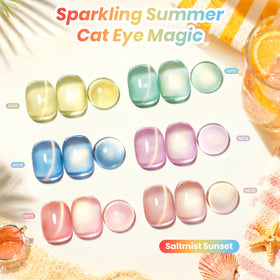 beetles magnet held over wet cat eye gel creating reflective stripe for dramatic nails