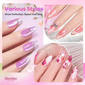 Beetles close-up cat eye effect on nail showing shimmering velvet stripe highlight