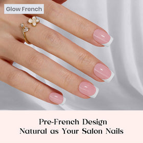 beetles close-up of white French tip and glow accent for precise detail
