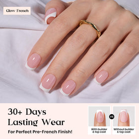 beetles Gel Polish close-up of pearl French tip texture for polished shine