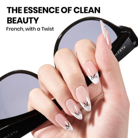 beetles closeup cream texture white polish showing high opacity for crisp French tips