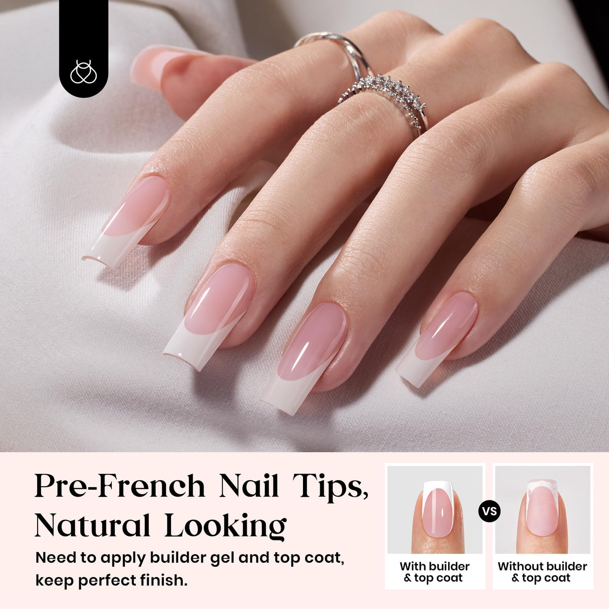 beetles close-up of white French tip detail for crisp smile line