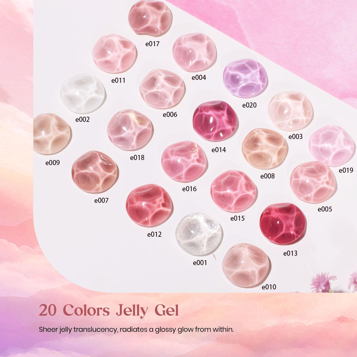 beetles color array flatlay displaying 20 jelly shades for versatility