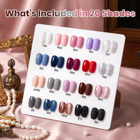 beetles top-down color array of 20 mini gel polishes for easy selection