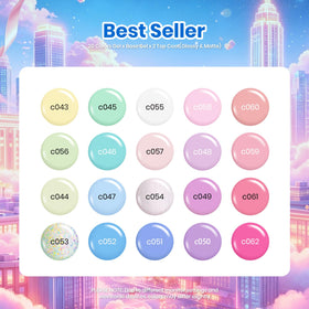 beetles color bottles lined up showcasing pastel macaron palette