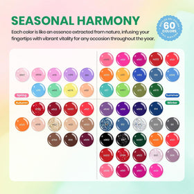 beetles color row display of 60 gel bottles highlighting range and quick color choice