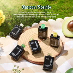 Beetles color swatch arrangement displaying six distinct green shades for styling ideas