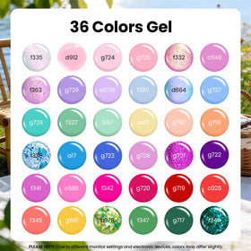 beetles color swatch array highlighting 36 shades for easy selection