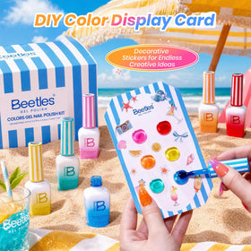 beetles color swatch display card demonstrating coordinating summertime pairings