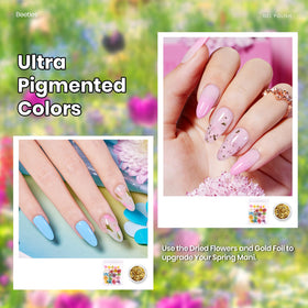 beetles Gel Polish pastel color swatches flatlay showing shade variety
