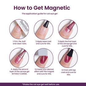 Beetles Gel Polish color swatch on a hand showing all six shades for styling and color planning
