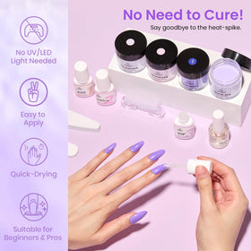 Beetles color swatches on hand showing pastel purple lavender pink options
