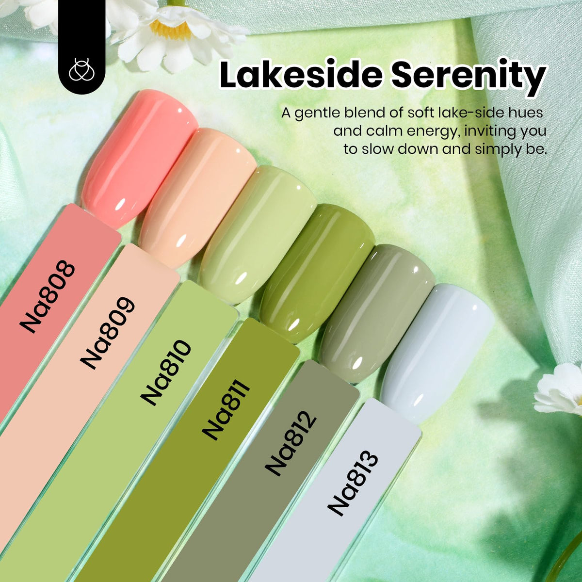 beetles color swatch layflat showing six summer-inspired shades