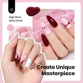 beetles hand swatch showing cream to deep brown shades on nails, demonstrating flattering tones