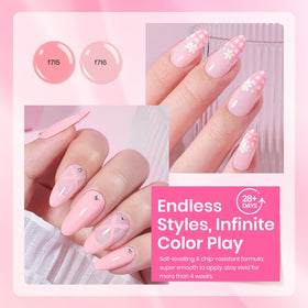 beetles cured nail swatches on hand showing glossy long-lasting finish