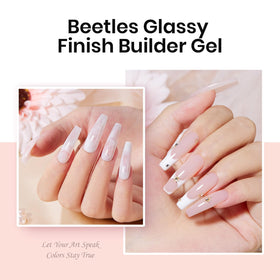 Beetles finished nude sculpted nails showcasing natural look and durable finish