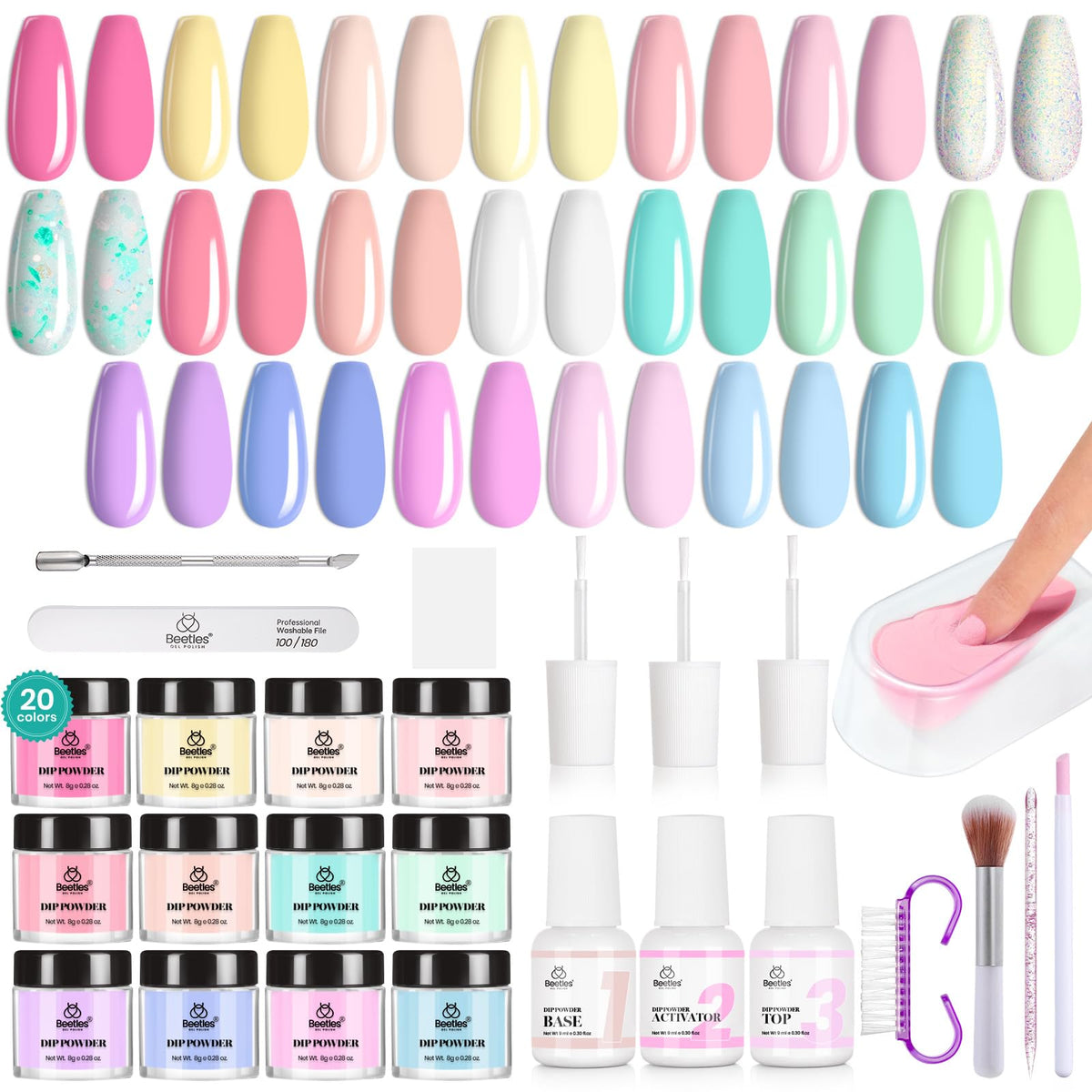 beetles Gel Polish kit front packaging shows complete starter set and benefits