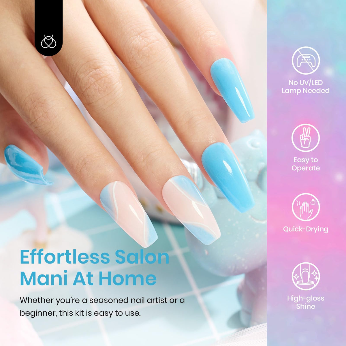 beetles Gel Polish before and after nails showing durable glossy transformation