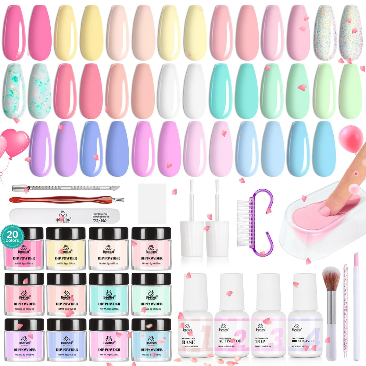 beetles Gel Polish size comparison with coin showing compact kit portability