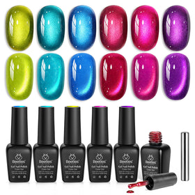 beetles front packaging showing six neon cat eye gels and magnet tool for easy selection