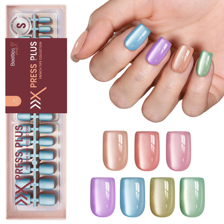 Beetles Gel Polish front packaging showing 224-piece cat eye set benefits