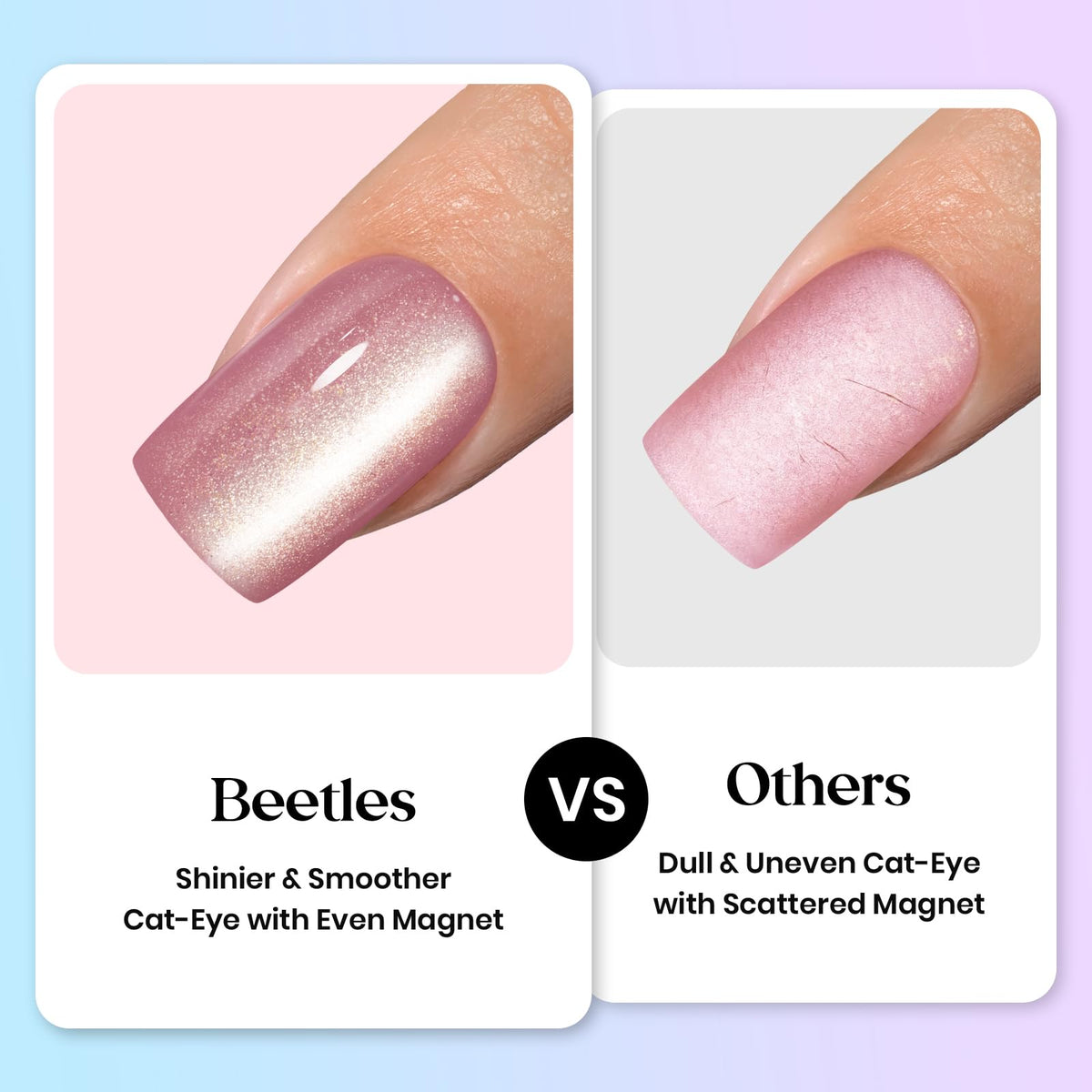 Beetles Gel Polish lifestyle shot of hands wearing short square nails comfortably
