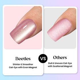 Beetles Gel Polish lifestyle shot of hands wearing short square nails comfortably