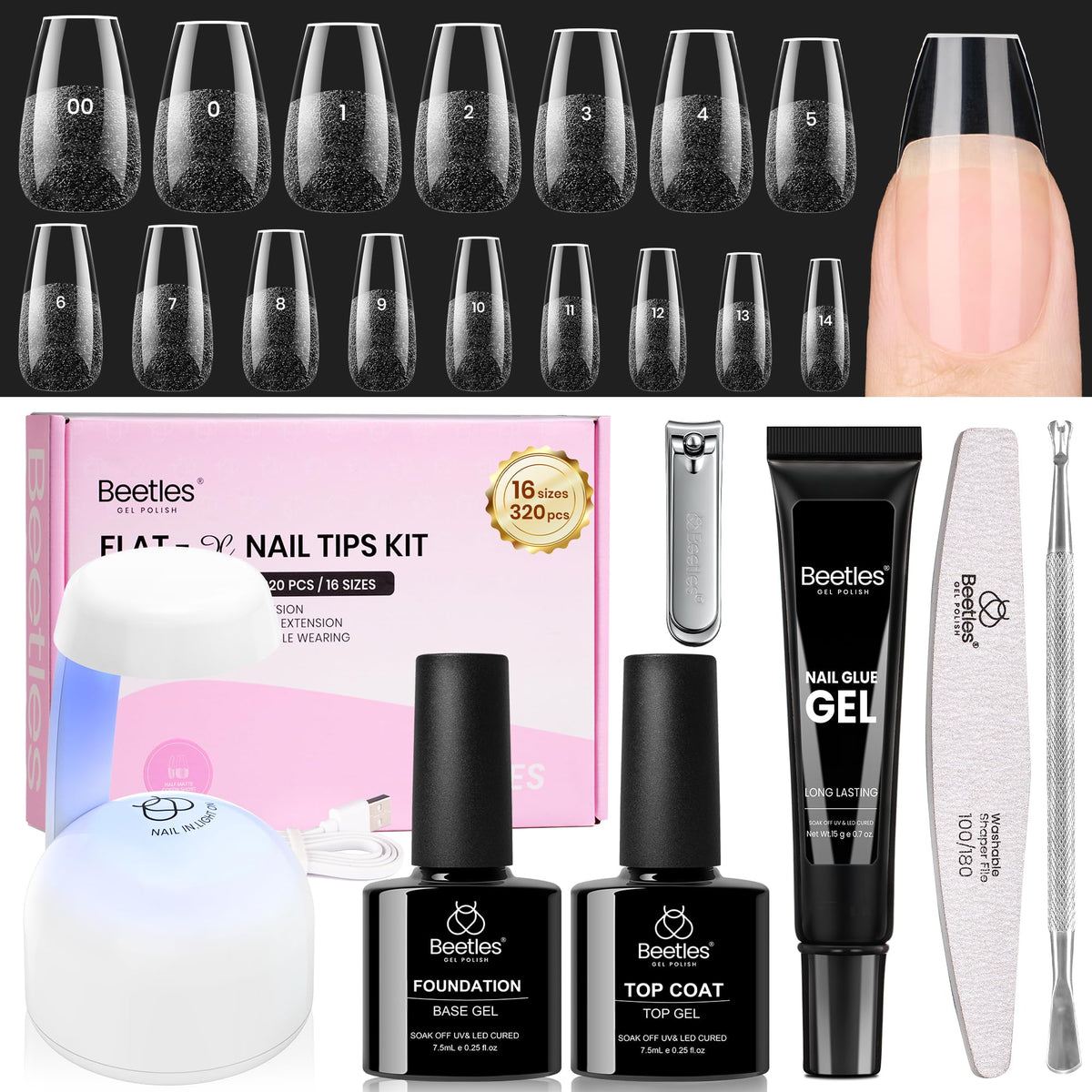 Beetles Gel Polish front packaging showing full kit and benefits