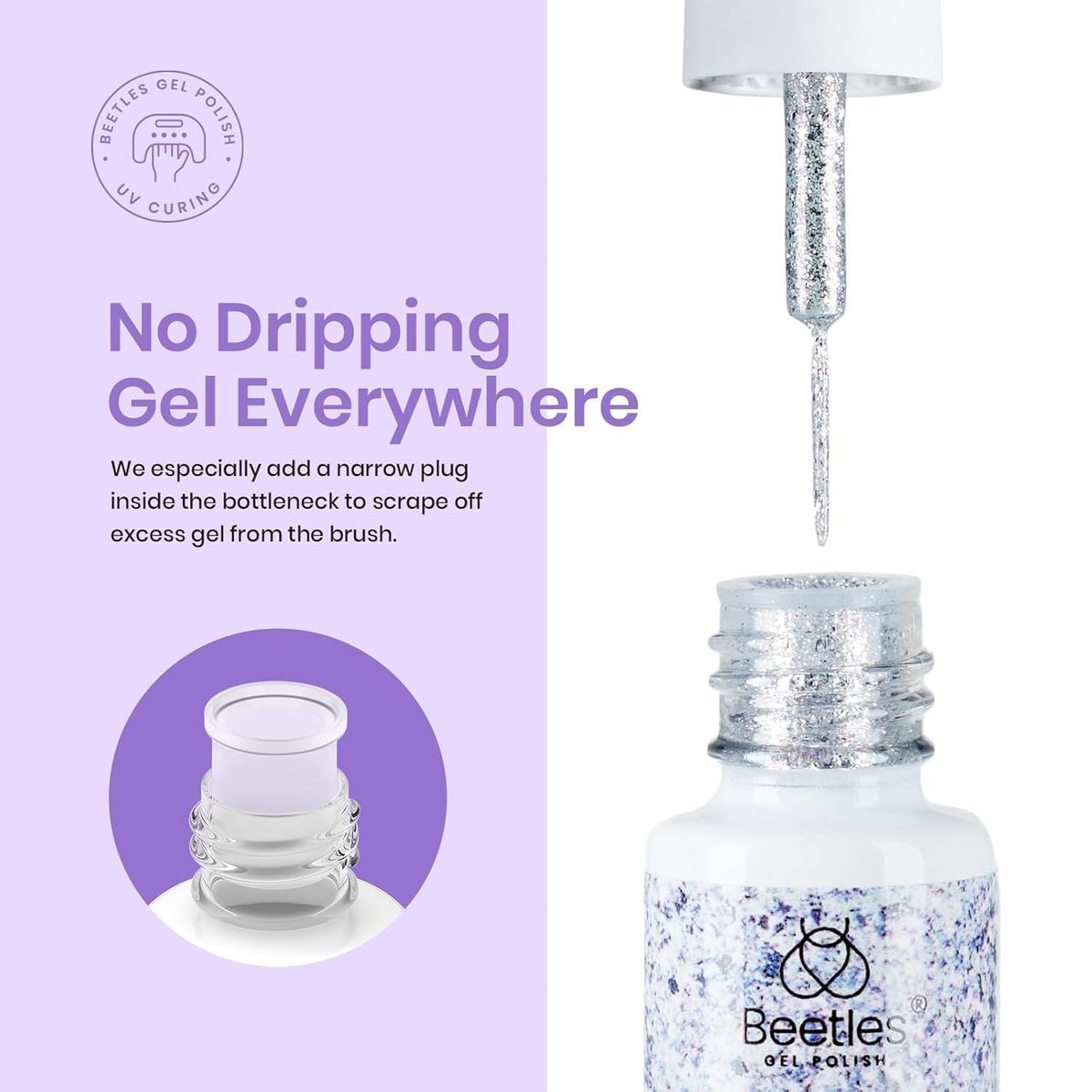 Beetles Gel Polish French tip demo on nails showing crisp white edge benefit neat finish