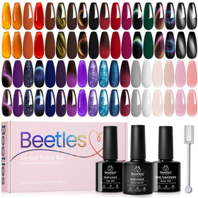 beetles front of packaging shows full 39-piece set and compact box benefit of portability