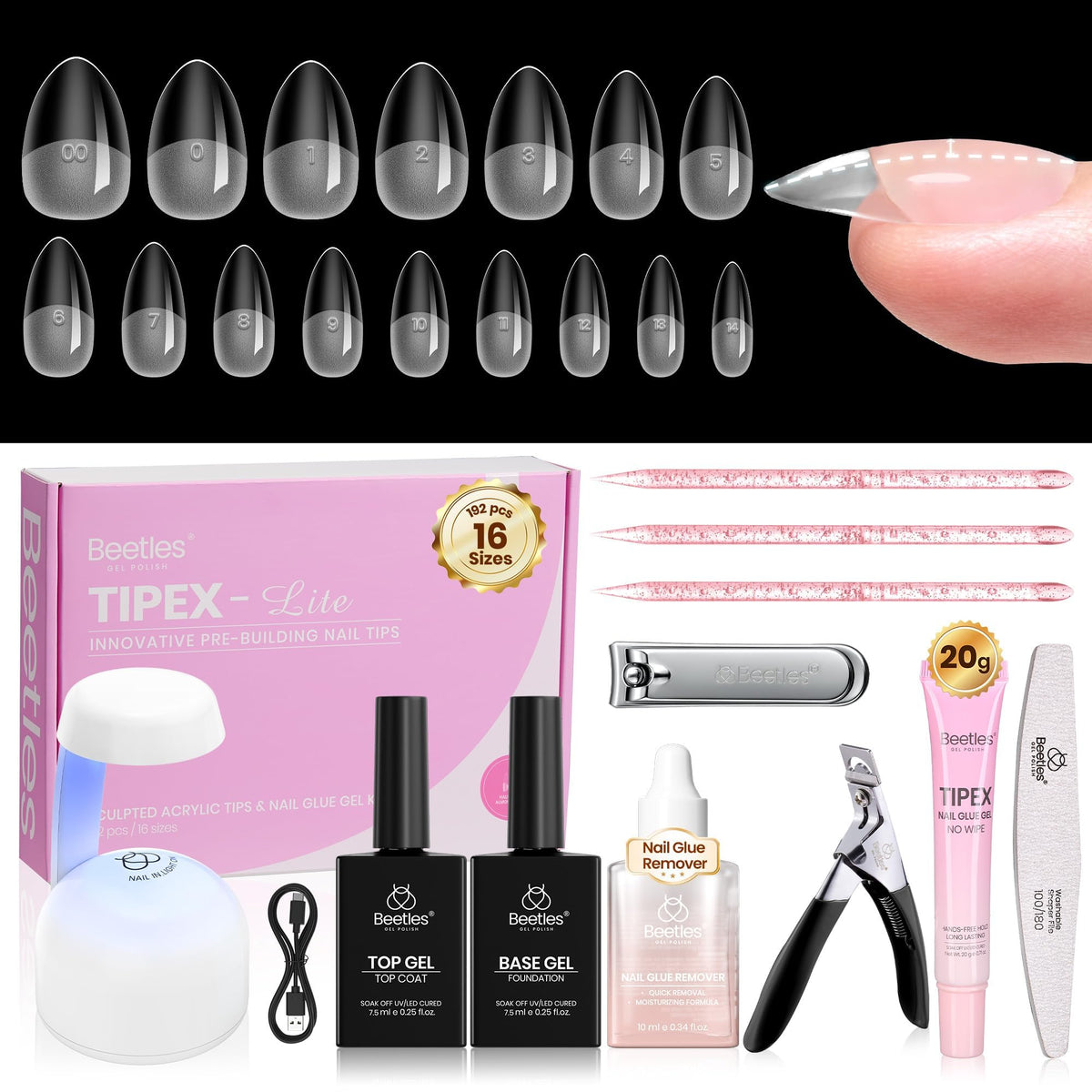 beetles gel polish front package assembled kit showing complete contents for convenience