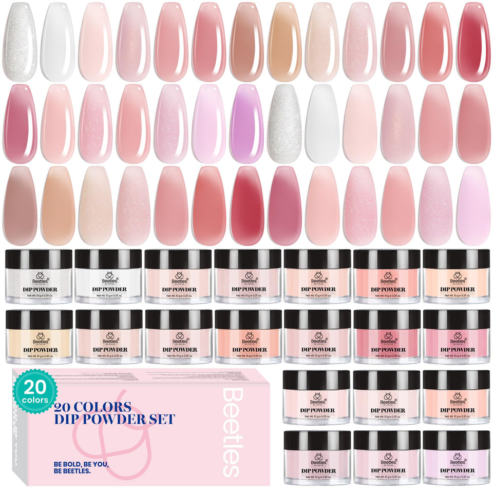 beetles Gel Polish front packaging showing 20-color kit and variety benefit