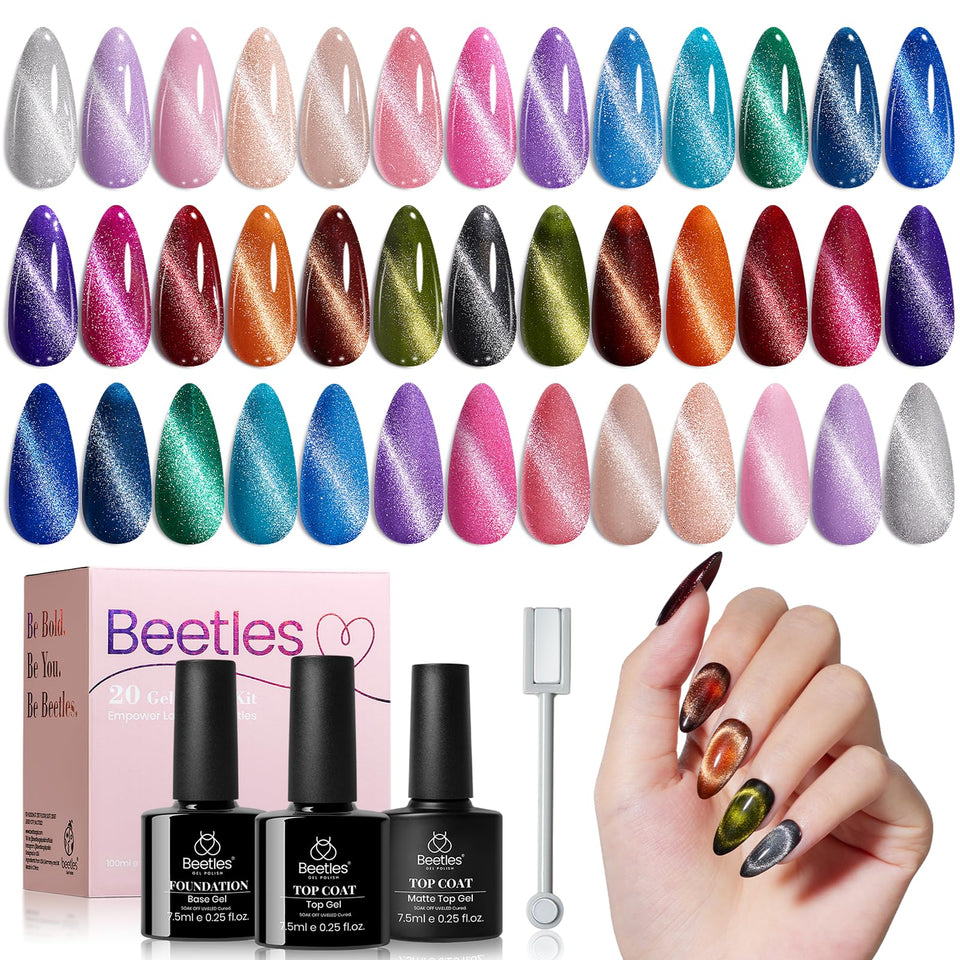 beetles front packaging showing complete cat eye gel kit and contents benefit convenience