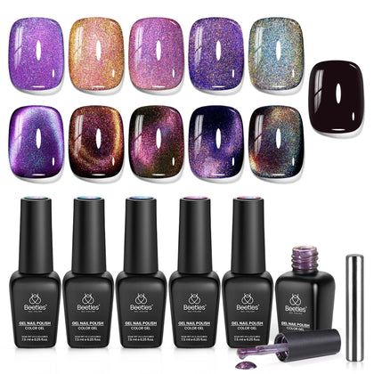 beetles front packaging showing six chameleon polish bottles and magnet for easy gifting