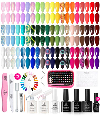 Beetles front packaging full kit showing all bottles and bag for versatile manicures