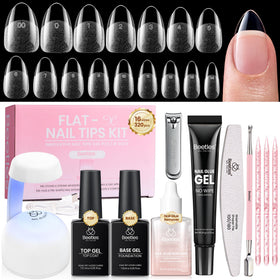 Beetles front packaging of complete gel nail kit showing contents for at-home use
