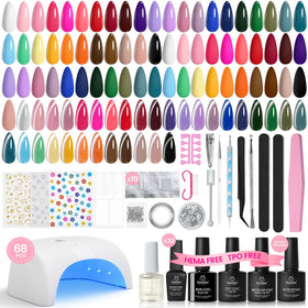beetles Gel Polish front packaging showing full 68-piece kit and benefits