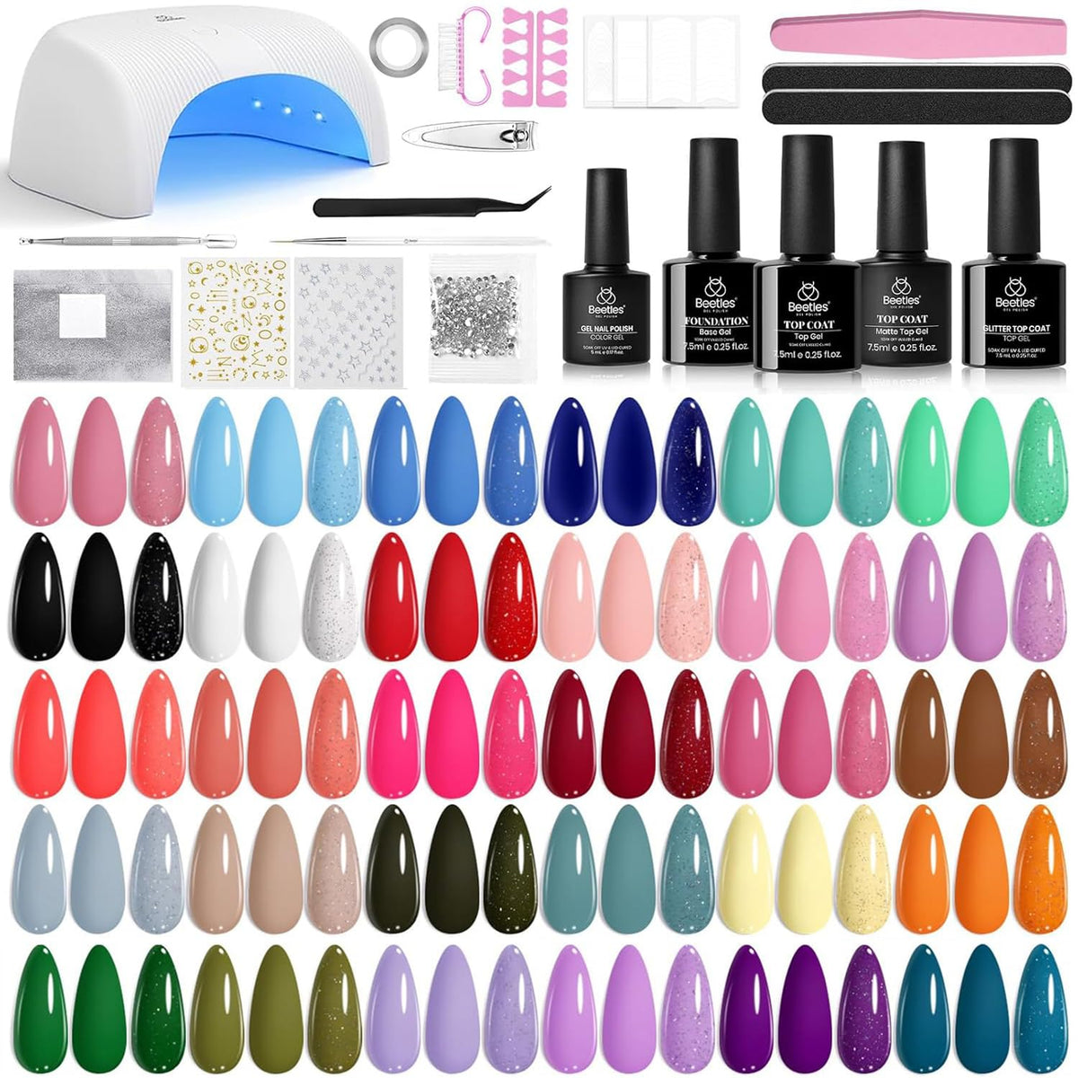 beetles gel polish front packaging showing full kit and convenience