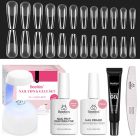 Beetles front packaging showing complete long coffin gel nail kit benefits
