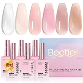 beetles front packaging showing six bottles and stylish gift-ready design benefit: clear color choice