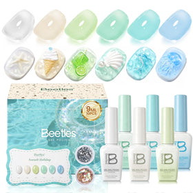 beetles front packaging showing six coastal jelly shades and benefits of cohesive set