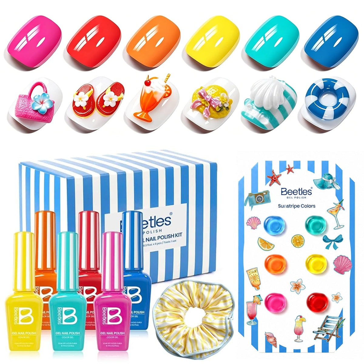 Beetles front packaging Sunstripe Summer showing gift-ready box and branding benefits