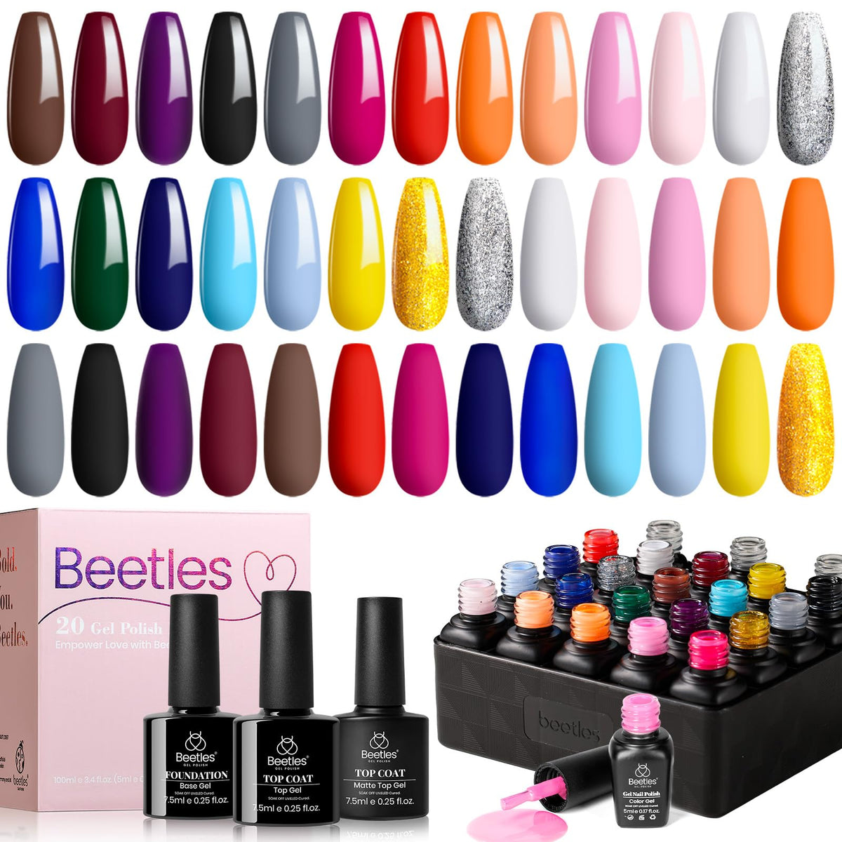 beetles front packaging showing full 20-piece kit and brand benefits