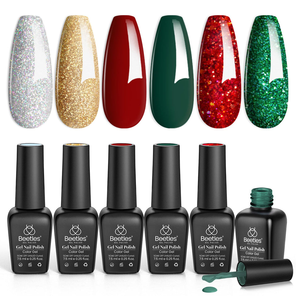 beetles Gel Polish front packaging display showing six colors and neat presentation